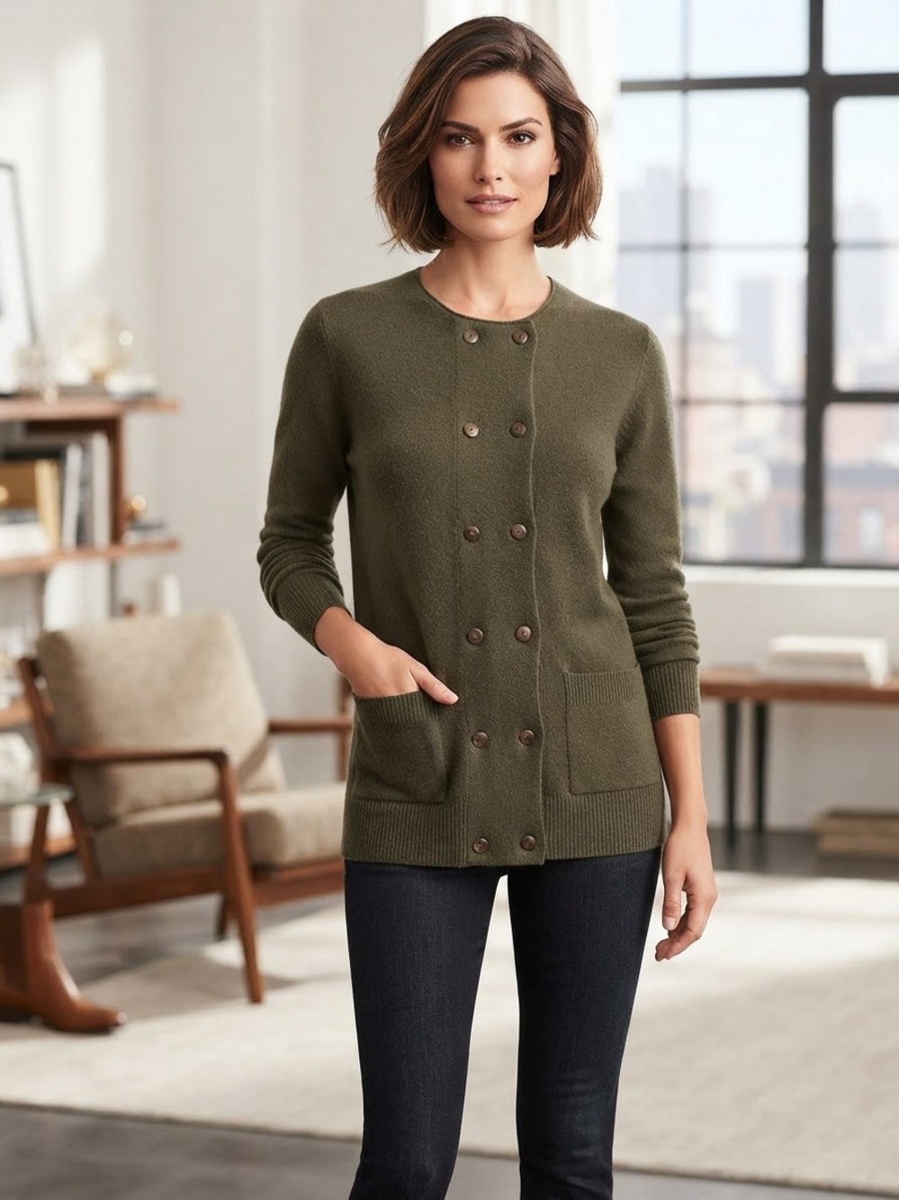 Michael Kors button-front knit Sweater